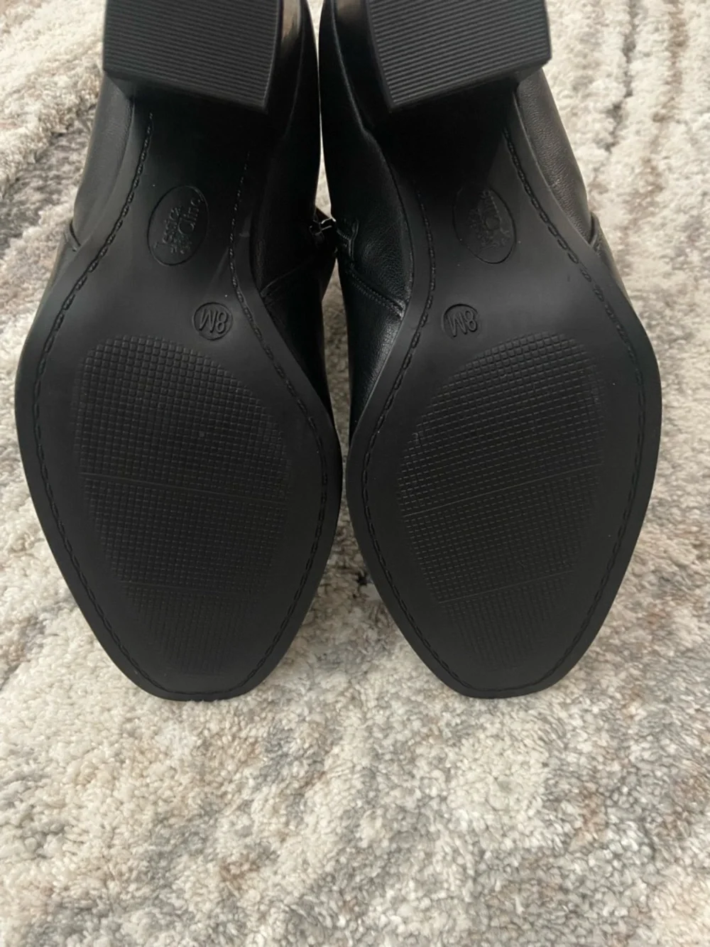 Classic Black Ankle Booties with Gold Zip Accent - Picture 11 of 12
